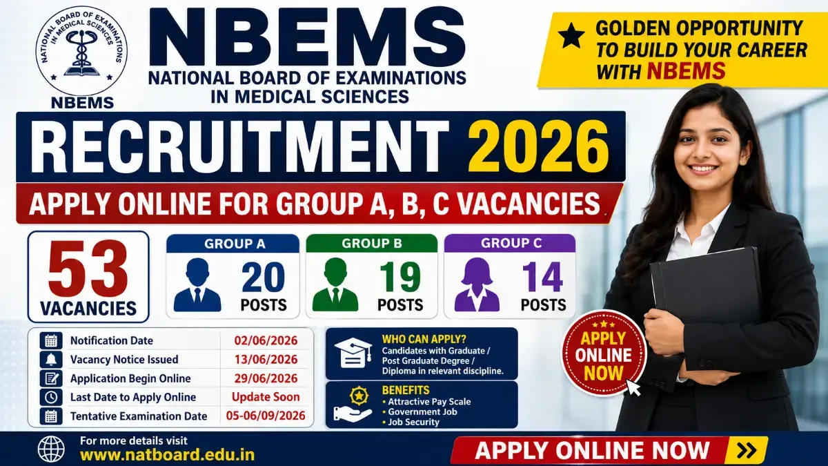 nbems Recruitment various post online form 2026